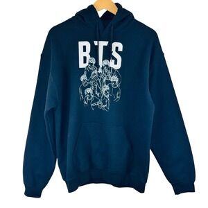 BTS Wings Tour Black Graphic Hoodie K-Pop Music Merch Mens Medium Streetwear